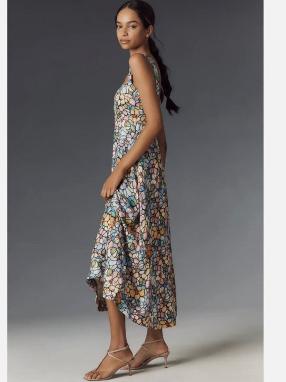 Anthropologie Maeve The Jocelyn Sleeveless Slip Midi Dress Stained Glass M NWT - Picture 5 of 10